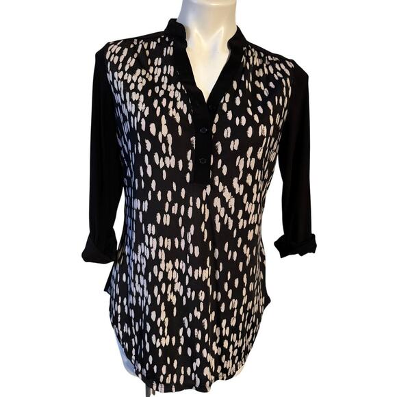 Pen Station Concept Two-Toned Polka Dot Blouse - Versatile Elegance - Medium - Picture 1 of 9